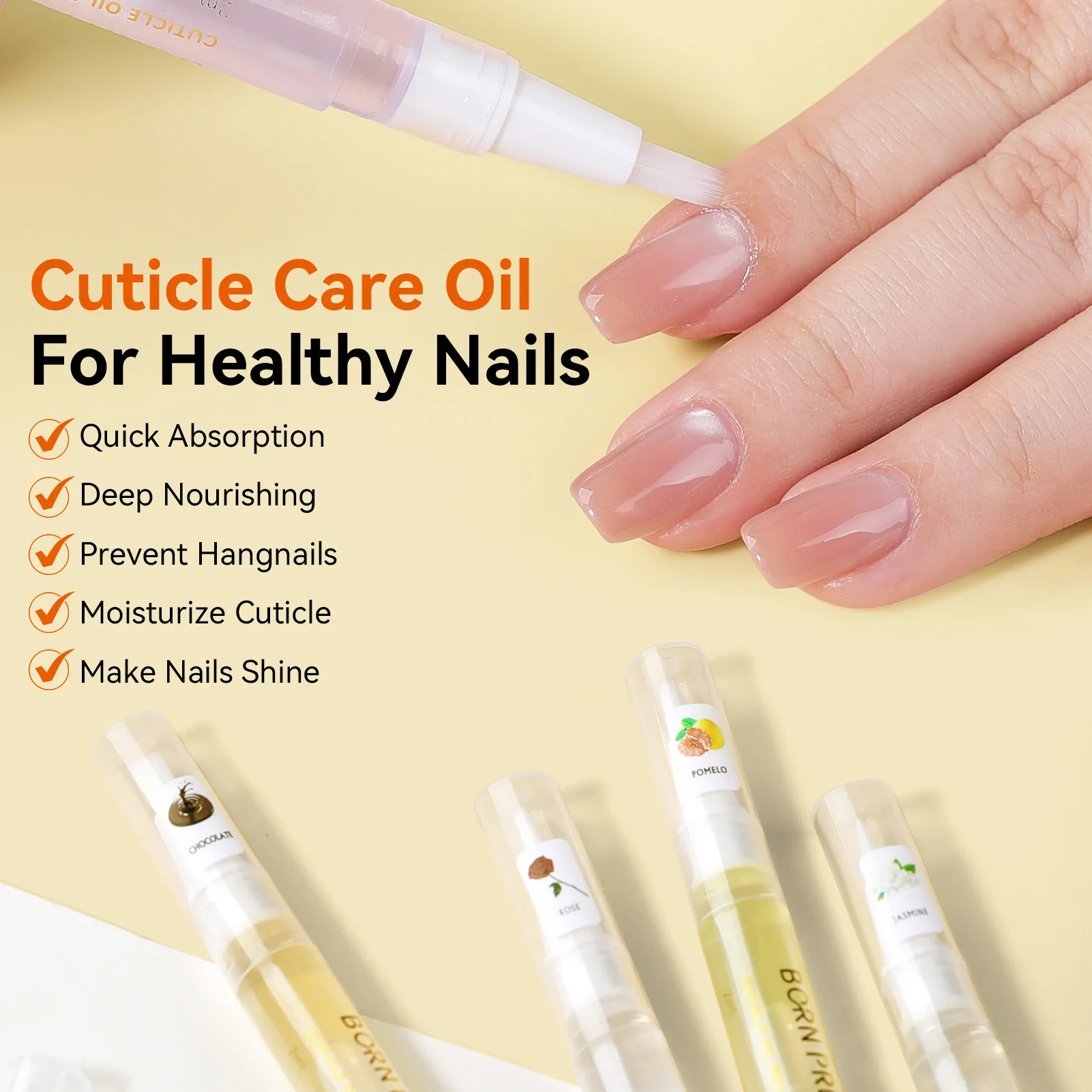 BORN PRETTY 6PCS 2ml Nail Cuticle Oil Pen Nail Care Cuticle Natural Prevent Agnail Gel Polish Nourishing Skin Pen Nail Art Tools