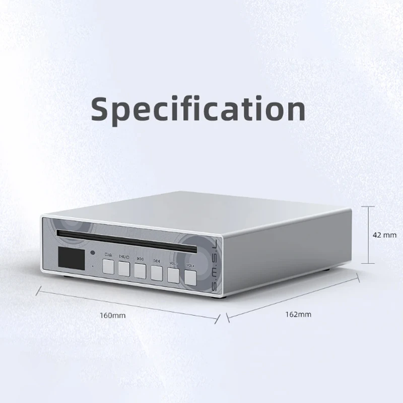 SMSL PL100 CS43131 رقاقة مشغل أقراص مضغوطة طاقة الإخراج 30Ω 60 ميجا واط RCA /3.5 ملم/محوري/بصري مع جهاز التحكم عن بعد