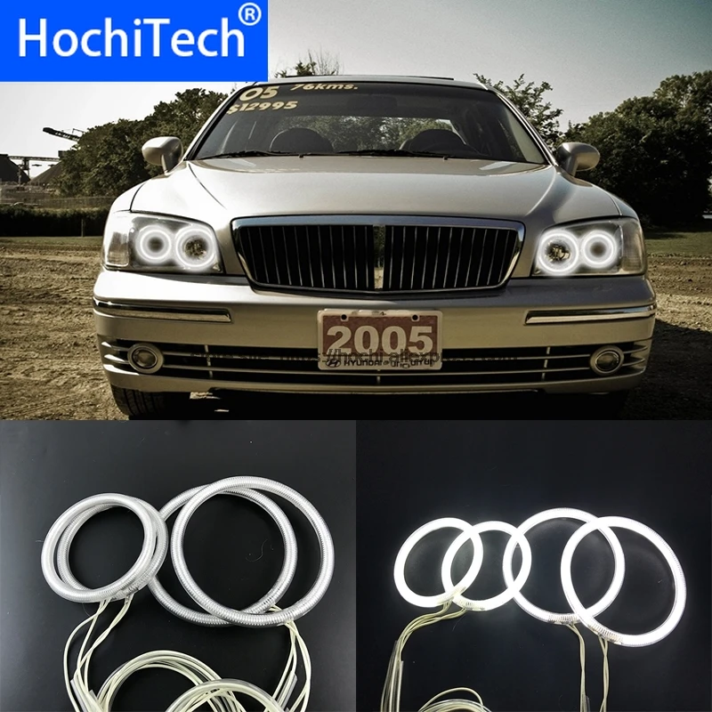 

HochiTech for Hyundai Grandeur 1998 to 2005 WHITE 6000K CCFL Headlight Angel Demon Eyes Kit Angel Eyes Light 2000 2002 2003