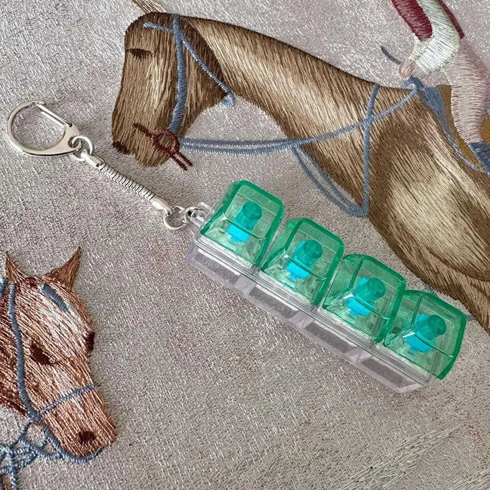 LED Fidget Keycap Toy - Crystal Clicker Sensory Toy for Stress Relief Keyboard Keychain Fidget Gadget For Adults Kids