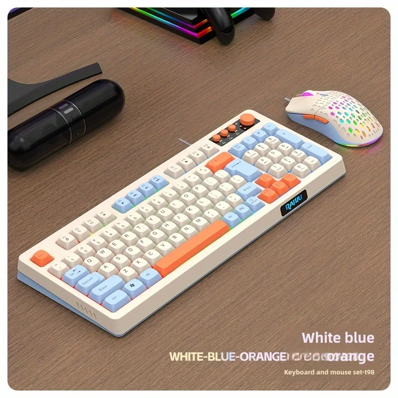 

2pcs Wired Gaming Kit: ROG Keyboard And Mouse Featuring USB Backlighting,Compatible with PC, Laptop, PS4, PS5