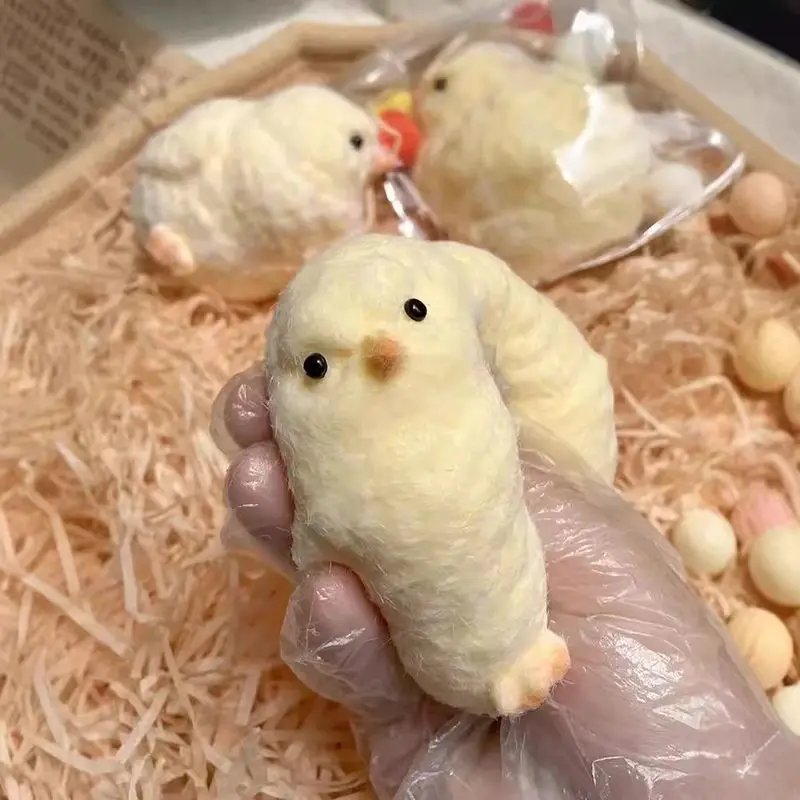 Nuevo Mochi Taba Squishy Chicken Kawaii Fidgeting hecho a mano de silicona pollo amarillo TPR pollo suave niños regalo de cumpleaños lindo juguete