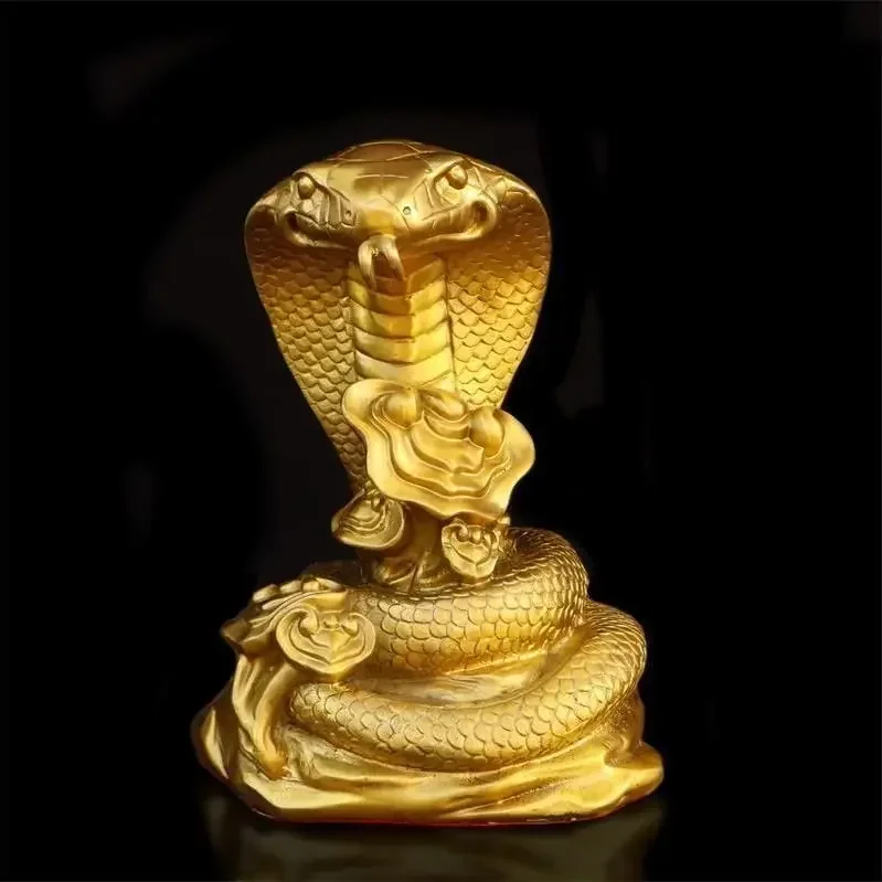 Feng Shui Pure Copper Snake Animal Cobra Ornaments Zodiac Crafts Home Living Room Decor Crafts