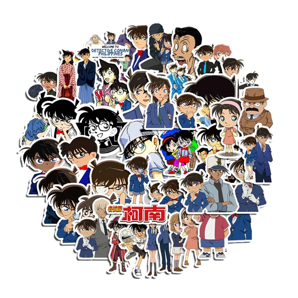 

10/30/50pcs Cartoon Detective Conan Stickers DIY Phone Case Water Bottle Notebook Classic Cool Anime Graffiti Decals Decoration