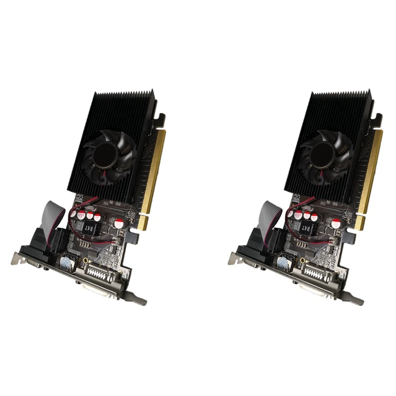 2X GT210 1GB DDR2 64Bit Graphics Card PCIE 2.0 GPU -Compatible DVI VGA Desktop Video Card