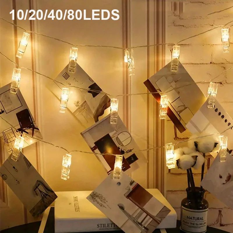 1.5M/3M/6M/10M Led String Light With Photo Clip Battery For Wedding Decoration Birthday Party Christmas Decoration