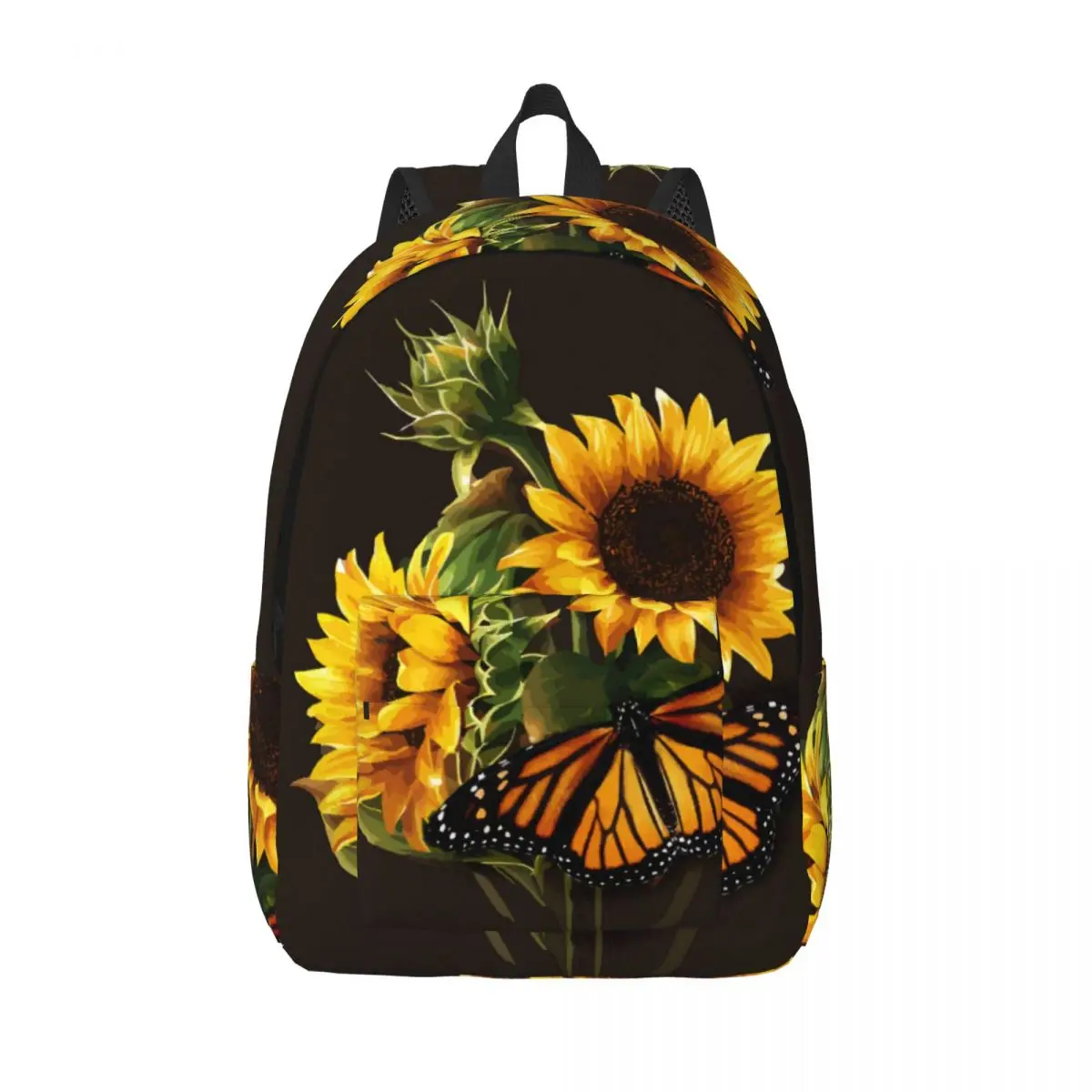 Sunflower And Butterfly Photo Backpack Male School Student Backpack Female Large Capacity Laptop Backpack