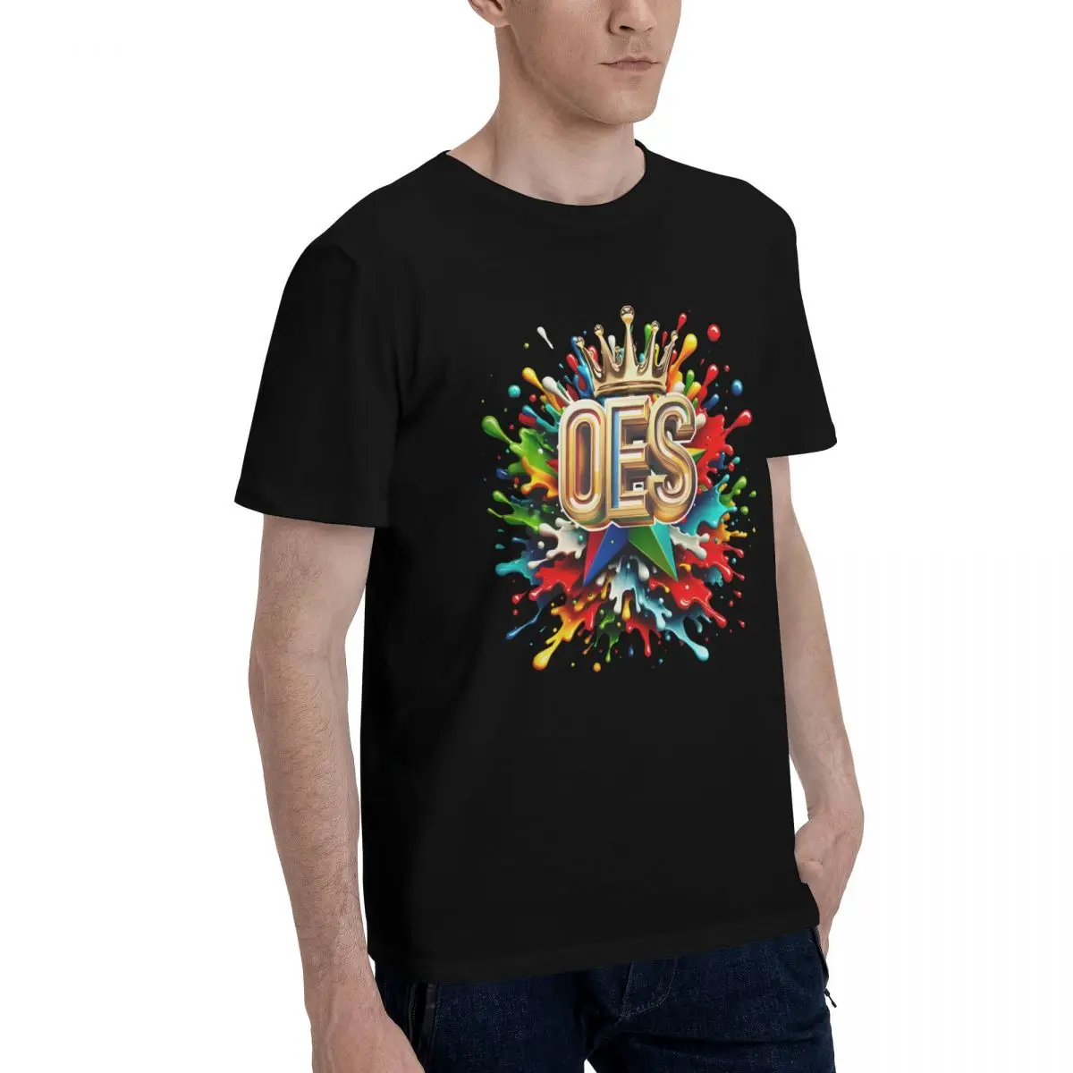 Colorful Crown Splash Art Novelty Movement High quality Champion Top tee Home USA Size