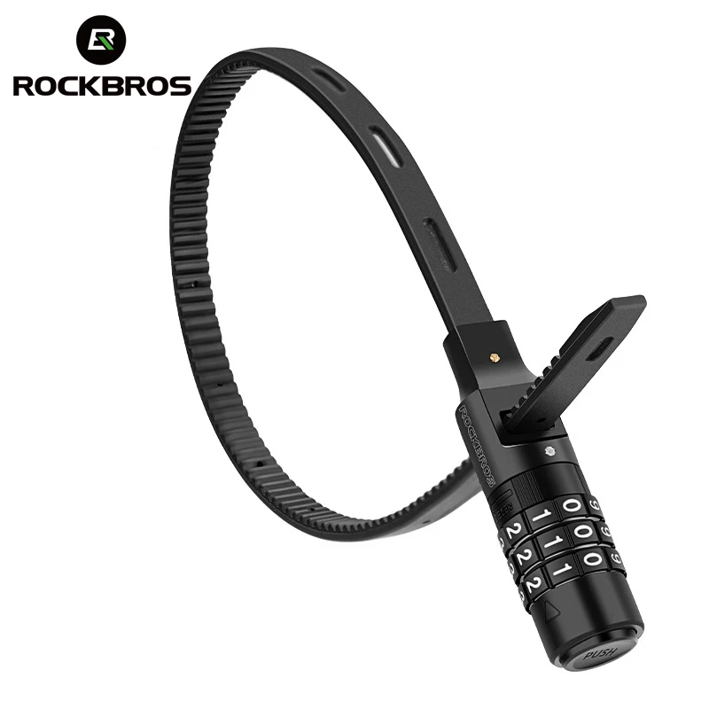 ROCKBROS Portable Bicycle Password Lock Ultralight Stainless Steel Motorcycle Cycling Bike Helmet Lock Anti-theft Safety Padlock