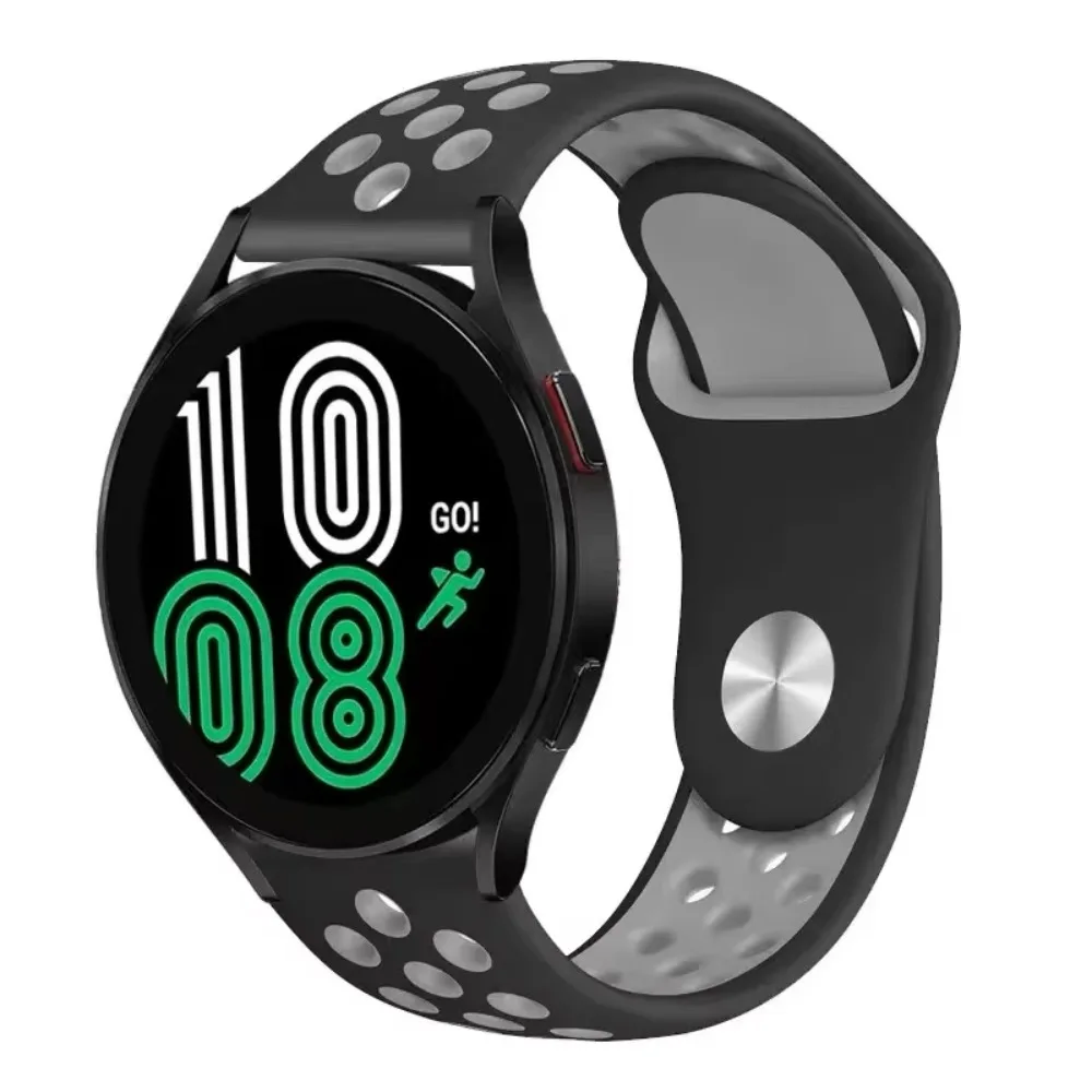 20mm 22mm Sport Band for Samsung Galaxy Watch 6 Classic 5 Pro 3 45mm, Gear S3, Breathable Silicone Hole Strap, Quick Release