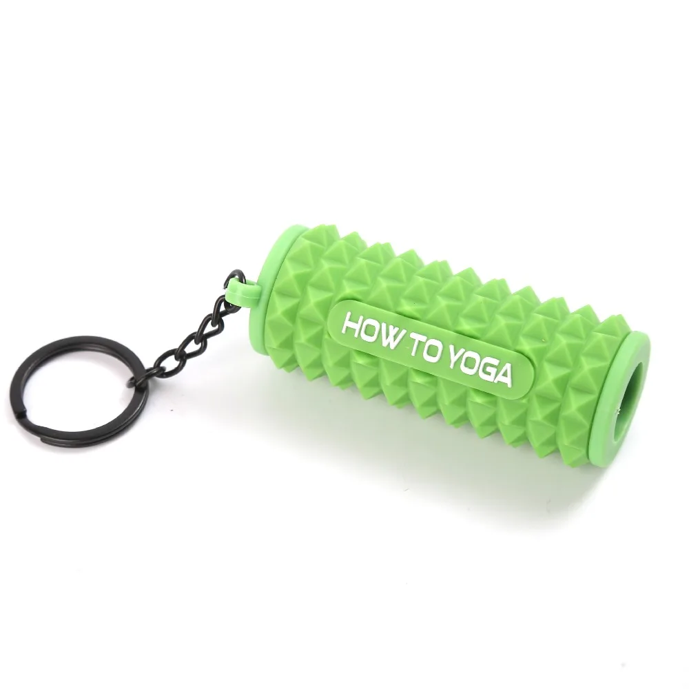 Finger Massage Mini Foam Roller Keyring Silicone Sports Style Foam Roller Shaped Keichain Anti-Lost Bag Decoration