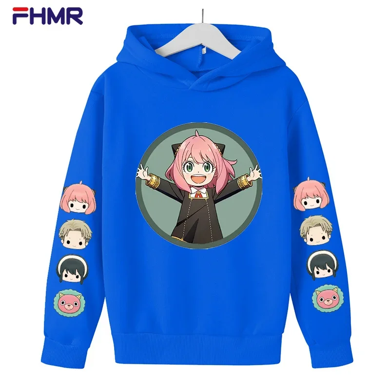 Anya Spy X Family Children Fashion Leisure felpa con cappuccio ragazzi ragazze cappotto primavera e autunno Top Anime Print Toddler 3-12 anni