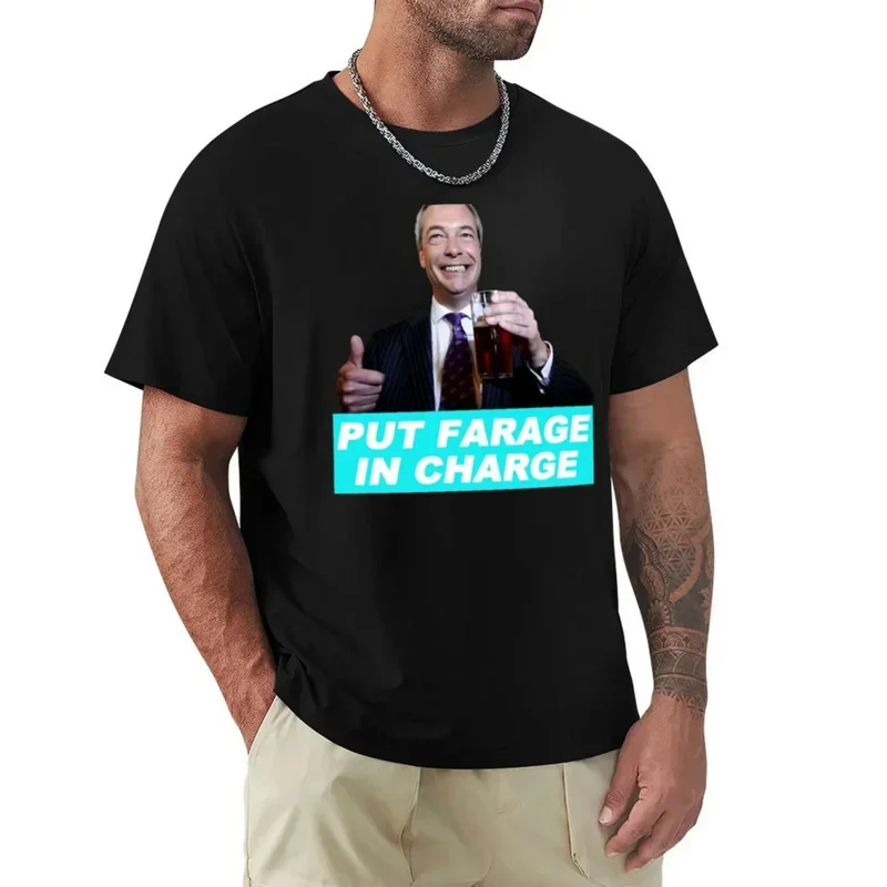 Cute Clothes Kawaii Clothes Plus Size Tops Black T-shirts for Men Nigel Farage Brexit T-shirt Men Clothing Graphic Oversized Tee