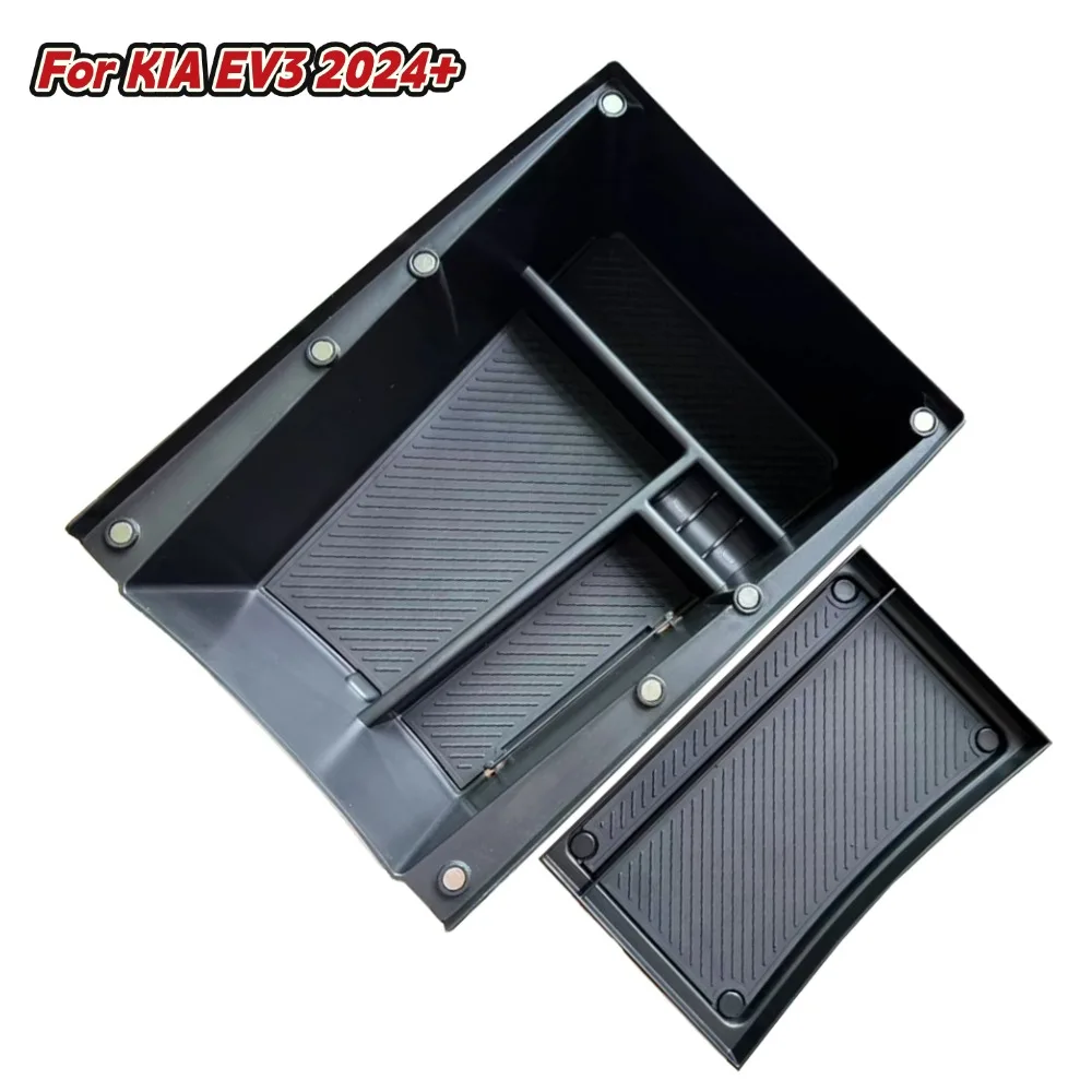 

For KIA EV3 2024 Armrest Under Storage Box Organizer Holder Tray Car Central Console Armrest Box Direct Installation Car Parts