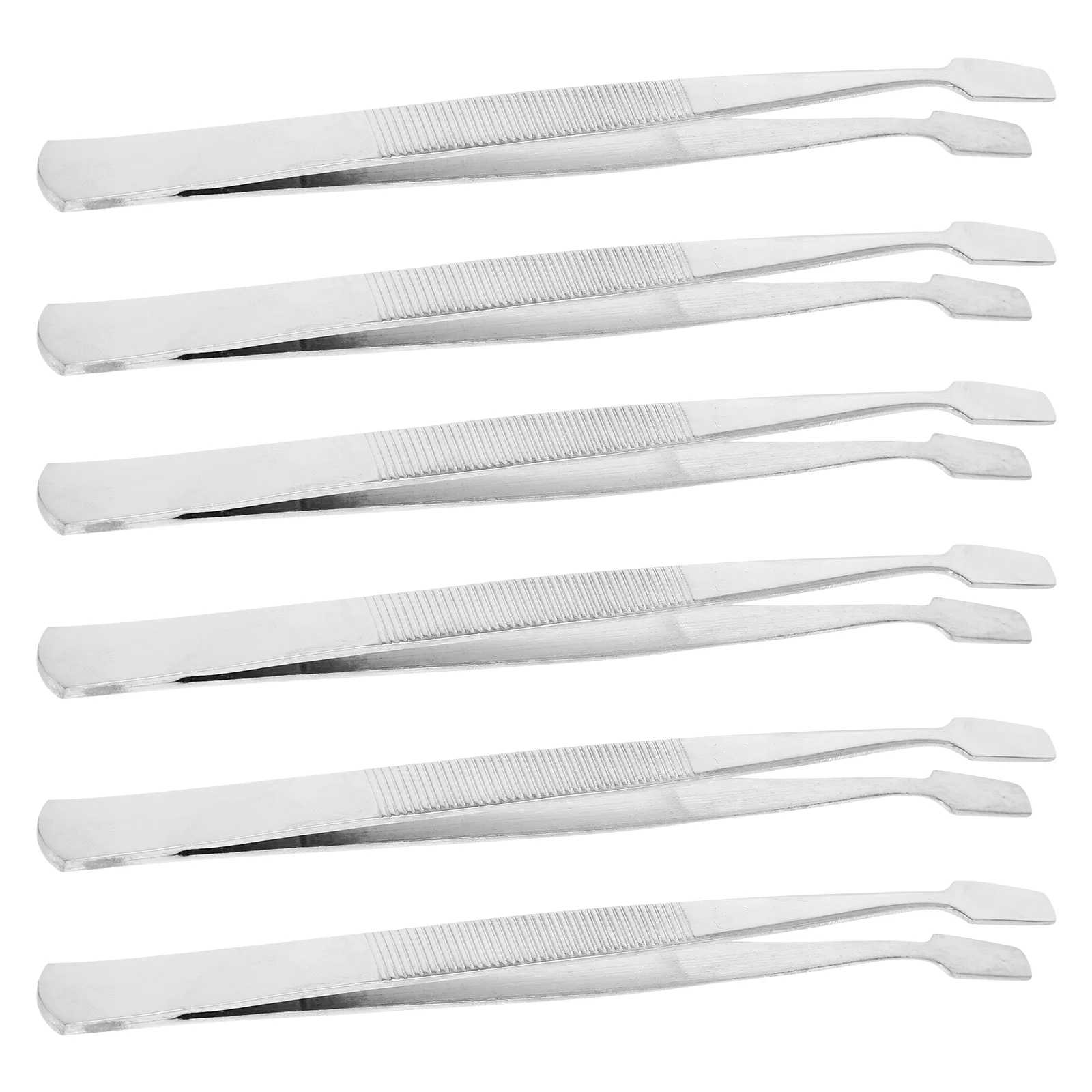 6 Pcs Stainless Steel Clip Stamp Photo False Eyelash Curler Auxiliary Tweezers Tongs Hobby Small Lab Jewelry