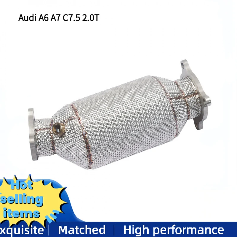Factory Customized High Performance Downpipe for Audi A6 A7 C7.5 2.0T Stainless Exhaust Pipes Header Dump Pipe with Heat Shield