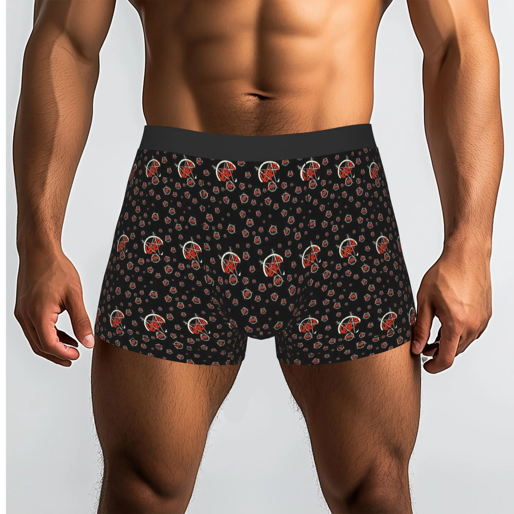 Custom Fashion Heavy Metal Rock Slayers  Boxers Shorts Panties Male Underpants Comfortable  Briefs Underwear