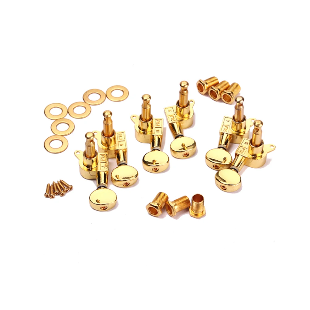 

6 Machine Guitar Tuner Electric Acoustic String Tuning Peg 38x22x15mm Gold Metal Pegs Locking Toy Concave String