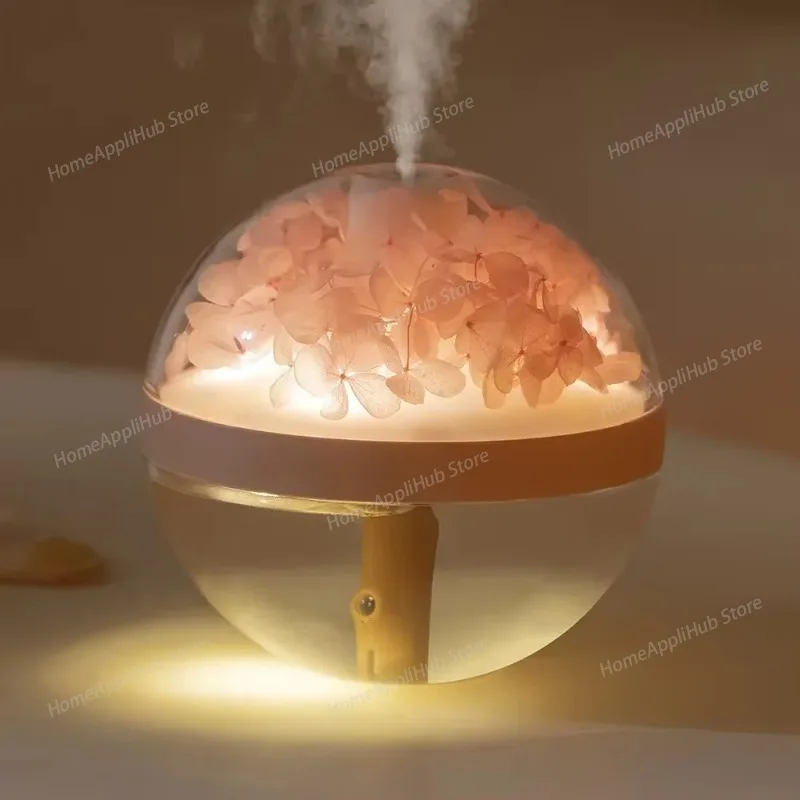 Humidificador de aire de 270ML, recargable por USB, Humidificador de hidratación para el hogar de 800mAh, generador de niebla con luz LED de Color, Humidificador de flores