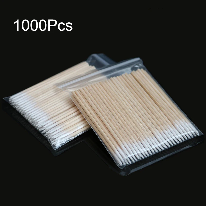 

1000pcs Wood Cotton Swab Eyelash Extension Tools Medical Ear Care Cleaning Wood Sticks Cosmetic Cotton Swab Cotton Buds Tip