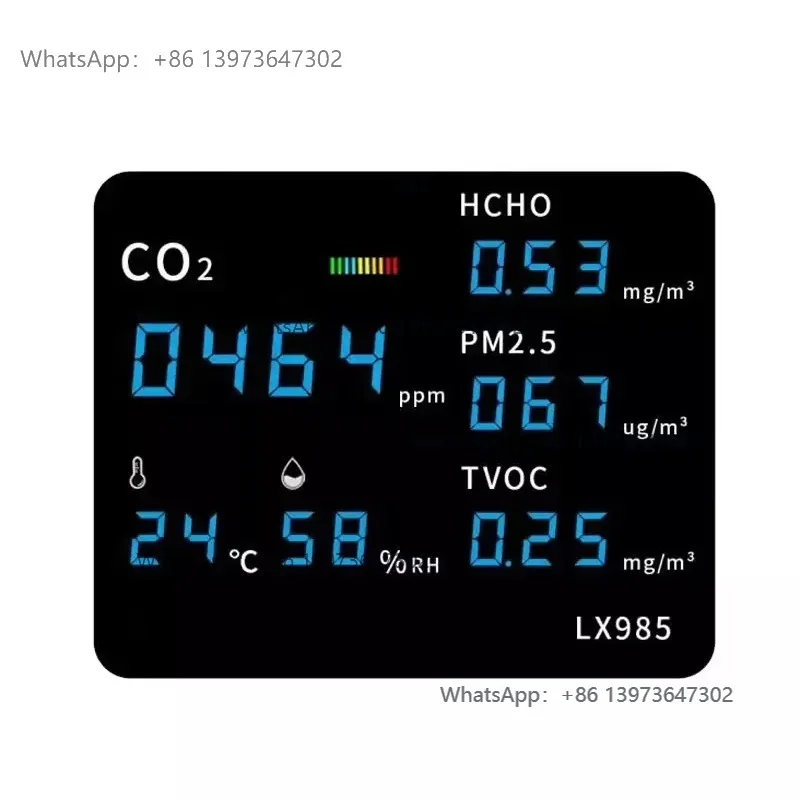LX985A  Thermometer with Formaldehyde PM2.5 Detection Digital Humidity Temperature Display for Air Quality  ing