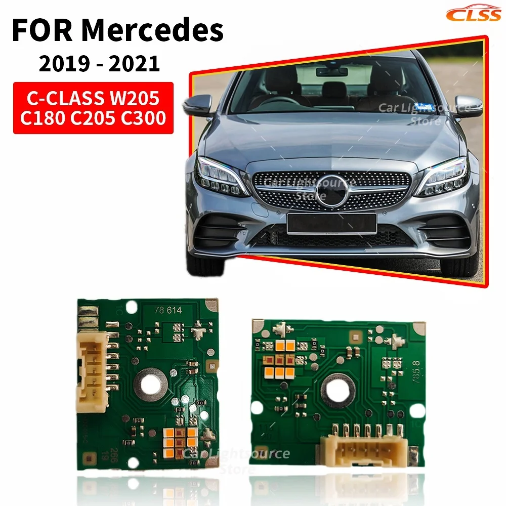 

White Light DRL Boards For 2019-2021 Mercedes C CLASS W205 C205 C180 C260 LED Headlight Daytime Running Light Turn Signal Module