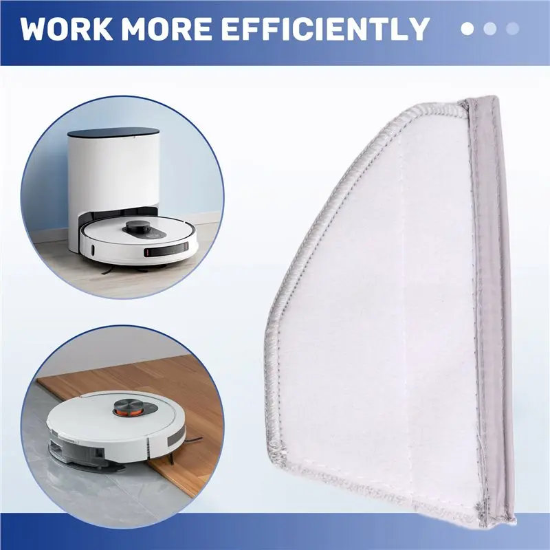 B80B Washable Mop Replacement for Roidmi EVE MAX Robot Vacuum Cleaner, Left & Right Side Rags 1Pair