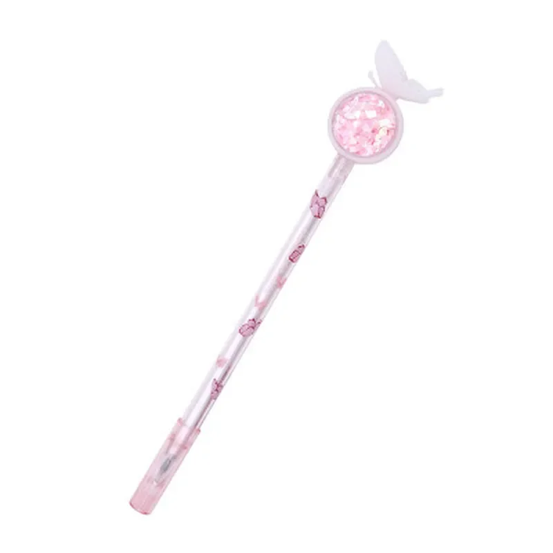 4 عبوات من أقلام الجل على شكل فراشة لطيفة، قلم توقيع للكتابة على الطلاب، مستلزمات مدرسية، أدوات مكتبية، لون عشوائي