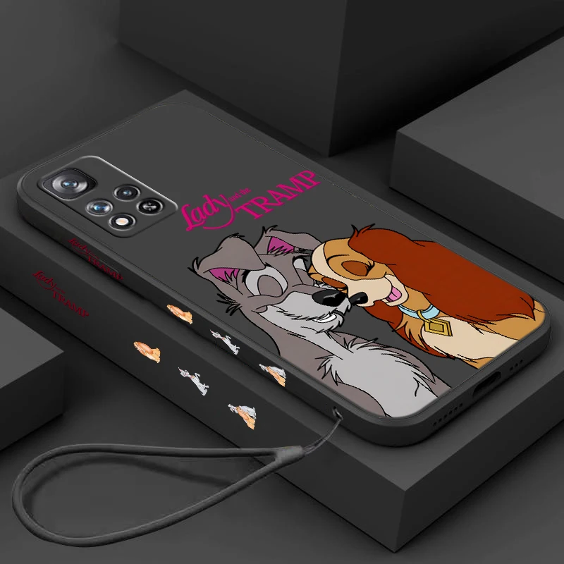 Lady And Tramp Disney For Redmi Note 12 11T 11S 11E 10S 10T Pro Plus Lite Max Liquid Left Rope  Phone case