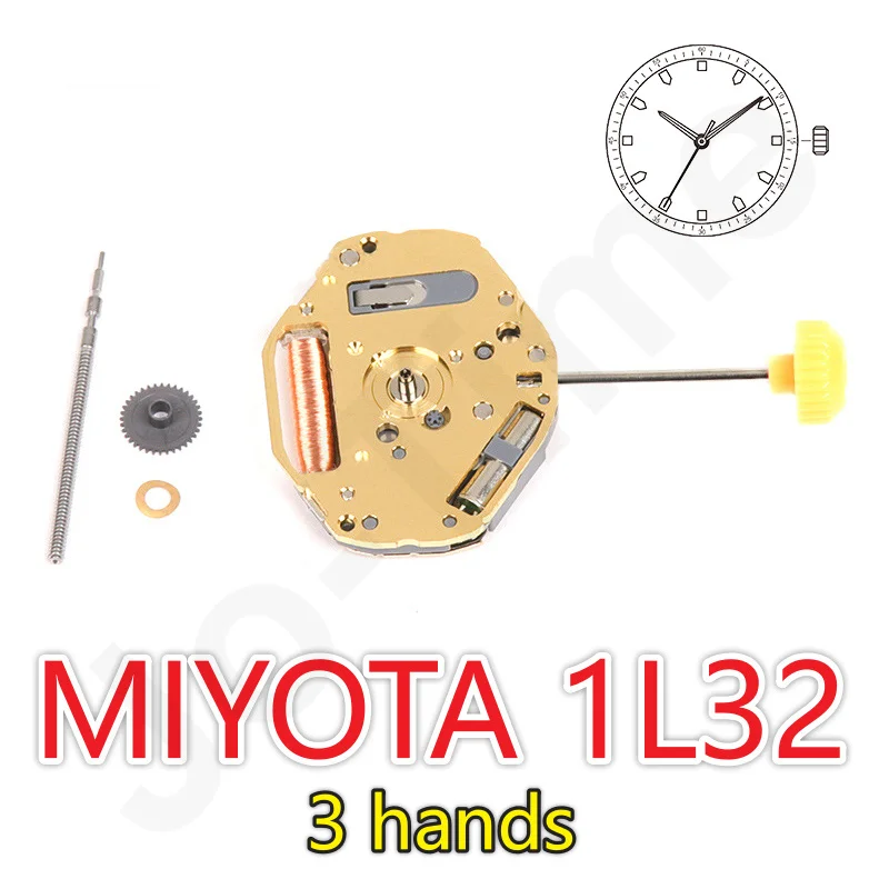 1L32 Movement Japan Miyota 1L32 Movement Quartaz Movement 3 Hands Slim Movement Watch Movement With Stem And Battery