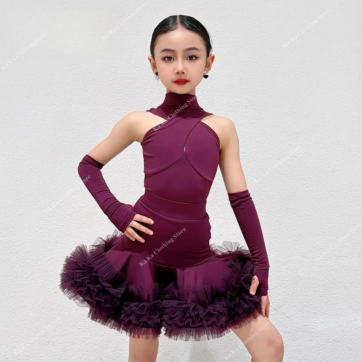 

Платье для латиноамериканских танцев для девочек: сальса, самба, танго. Одежда для бальных танцев, стандартное соревновательное платье, тренировочное платье для латины, танцевальная юбка.