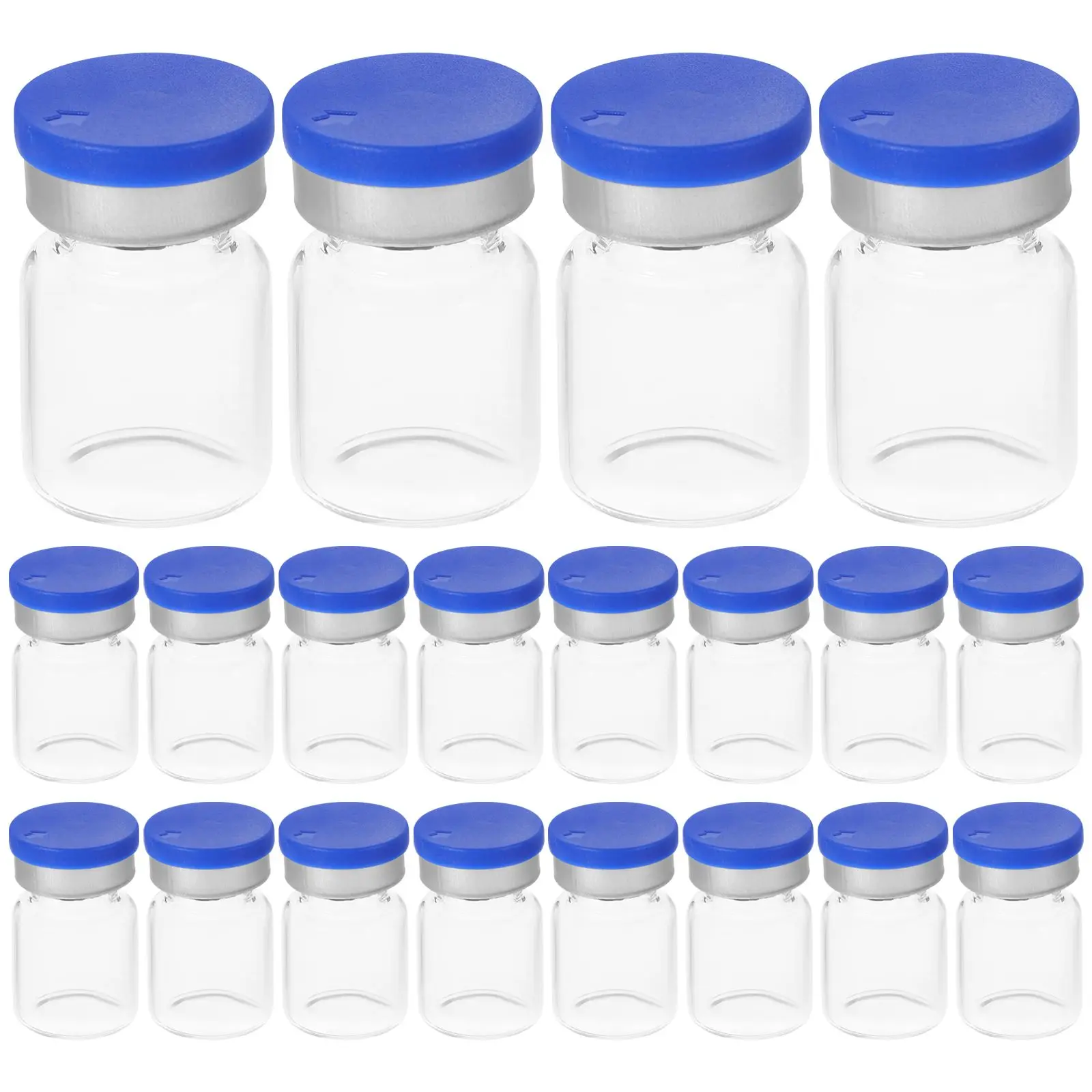 20 Pcs Empty Sample Bottle Glass Small Storage Bottles with Cover Liquid Sampling Test Tubes