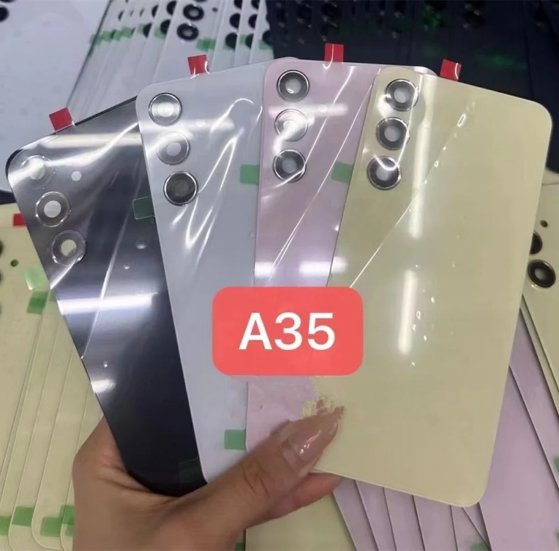 

Корпус A356 для Samsung Galaxy A35 5G 6,6 дюйма, стеклянная задняя крышка аккумулятора, ремонт, замена заднего корпуса дверного телефона + объектив камеры