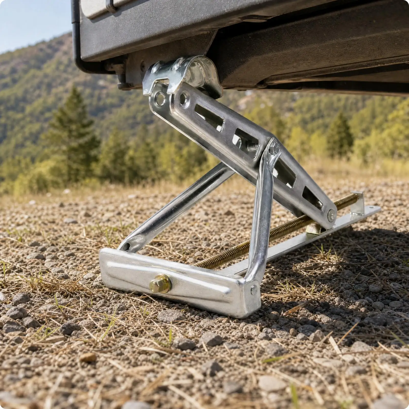 RV Trailer Support Leg Stabilizer Jack Heavy Duty Metal Outrigger with Base Plate for Camping Parking Maintenance