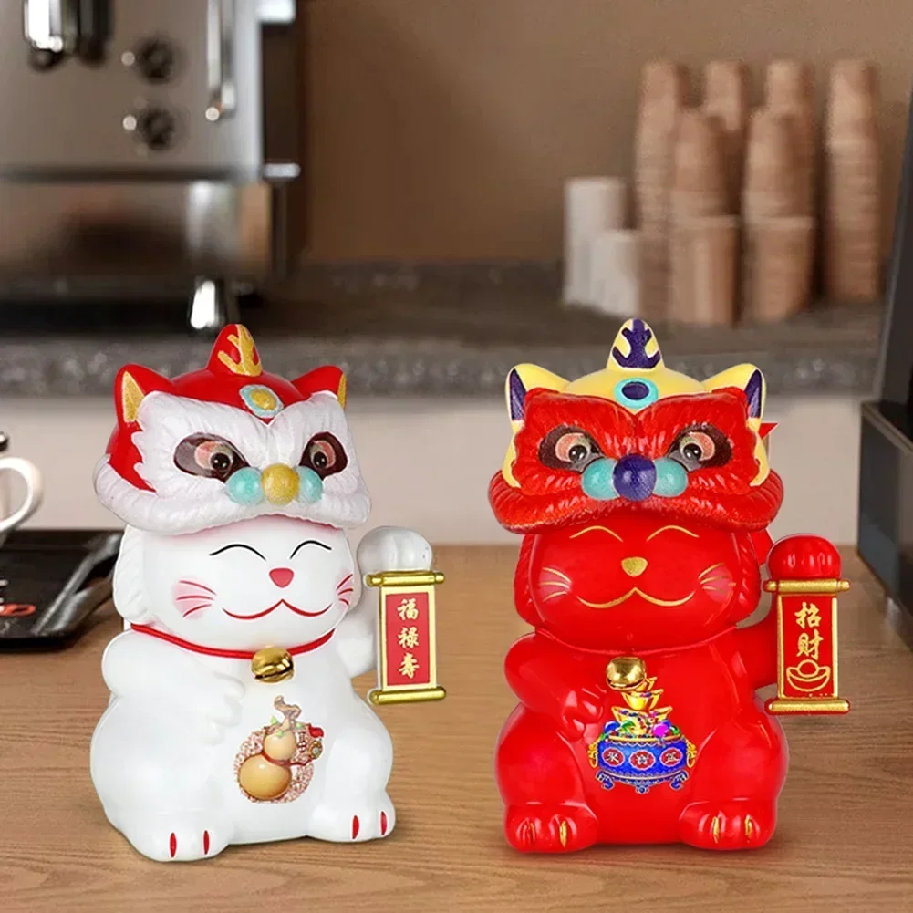 Light-Sensing Automatic Nodding Lion Dance LuckyCat Solar LuckyCat