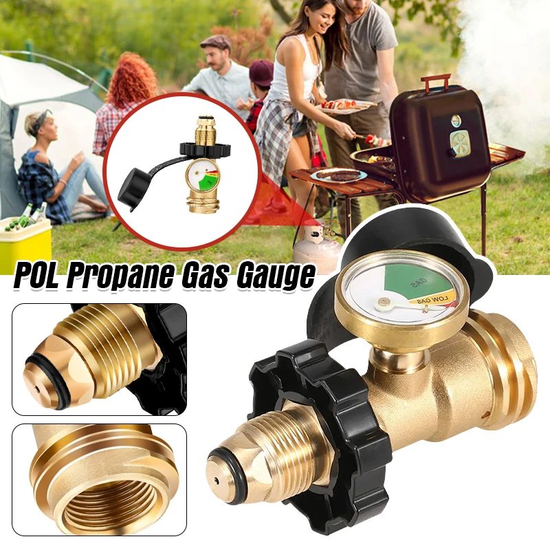 New High Low Gas Pressure Gauge Level Indicator Pol Propane Lpg Bottle Cylinde Outdoor Gas Tank Adapter Pressure Gauge Connector