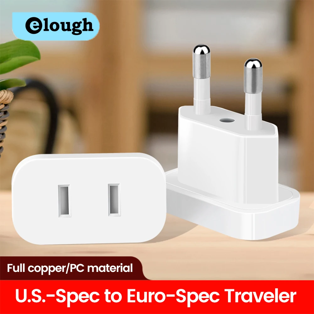 4.0mm/4.8mm EU Electrical Plug US USA To EU Europe BR Brazil Plug Converter American Travel Adapter Power Sockets Plugs