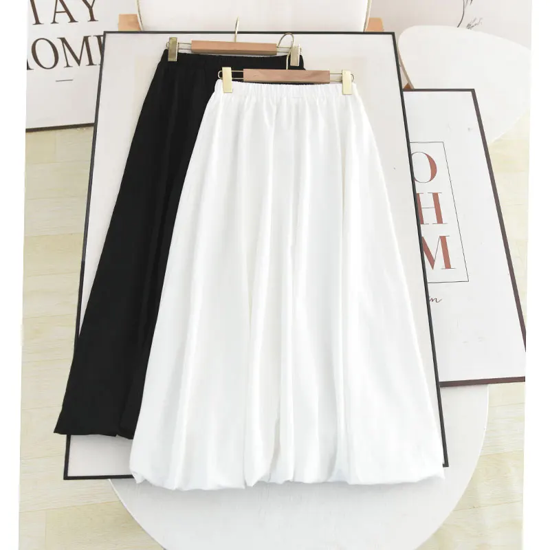 

Ele Gentle Long Bloomer f-length Skirt Spring Summer 2025 High Waist Midi Skirt Slimming A-line Skirt