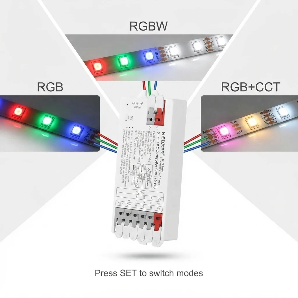 Miboxer E3-WR C4 C5 C8 3in1 Smart WIFI+2.4GHzRF Tuya APP Voice Control Dimmer RGB RGBW RGBCCT LED Strip Controller