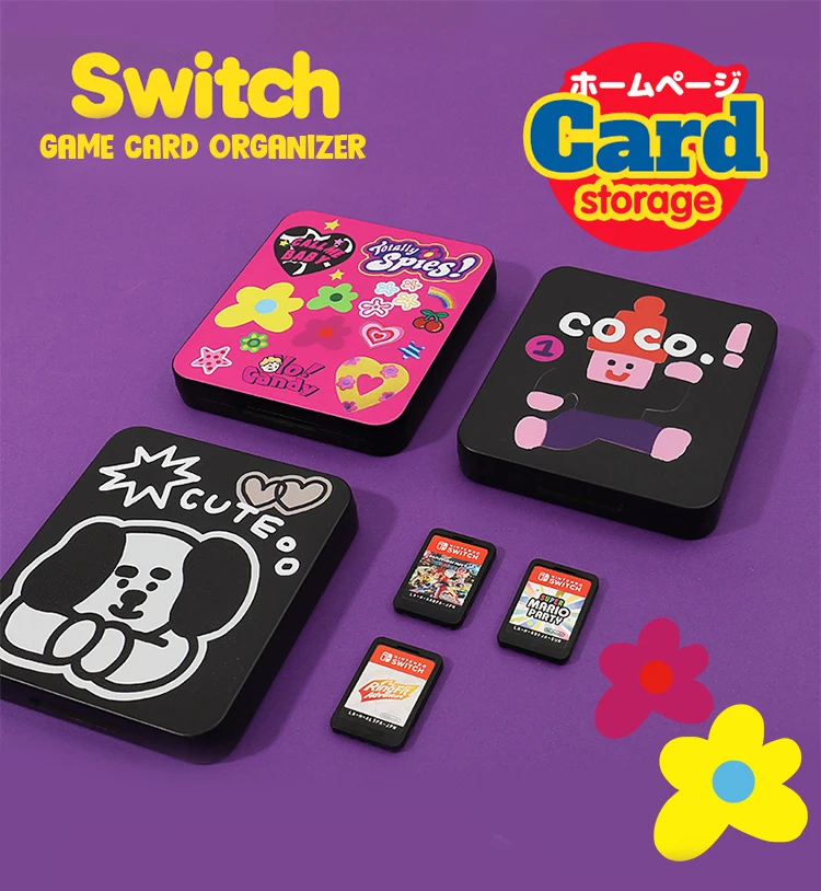 Original cute pattern 12-bit switch card case nintendo ns game card magnetic storage case