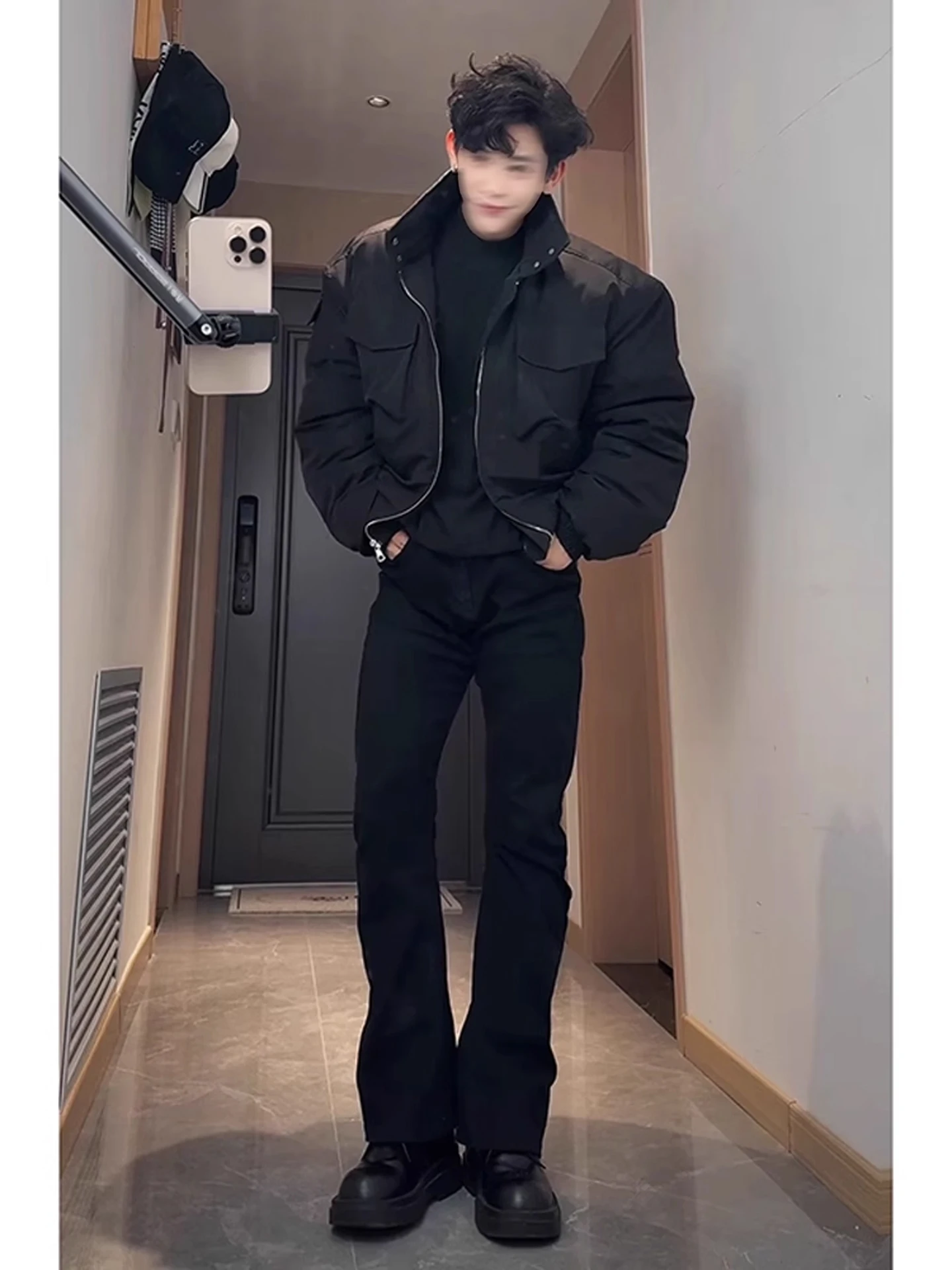 

Мужские джинсы Bla Fce Lined Slim Fit: американский стиль High Street, высокая талия, широкие штанины, прямой крой, повседневные, Cleanfit