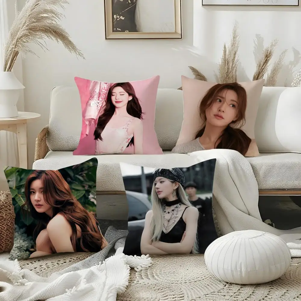 Rosy Zhao Cushion Cover Pillow Case Plush Fabric Soft Double Sided Print Home Sofa High Quality Cushion
