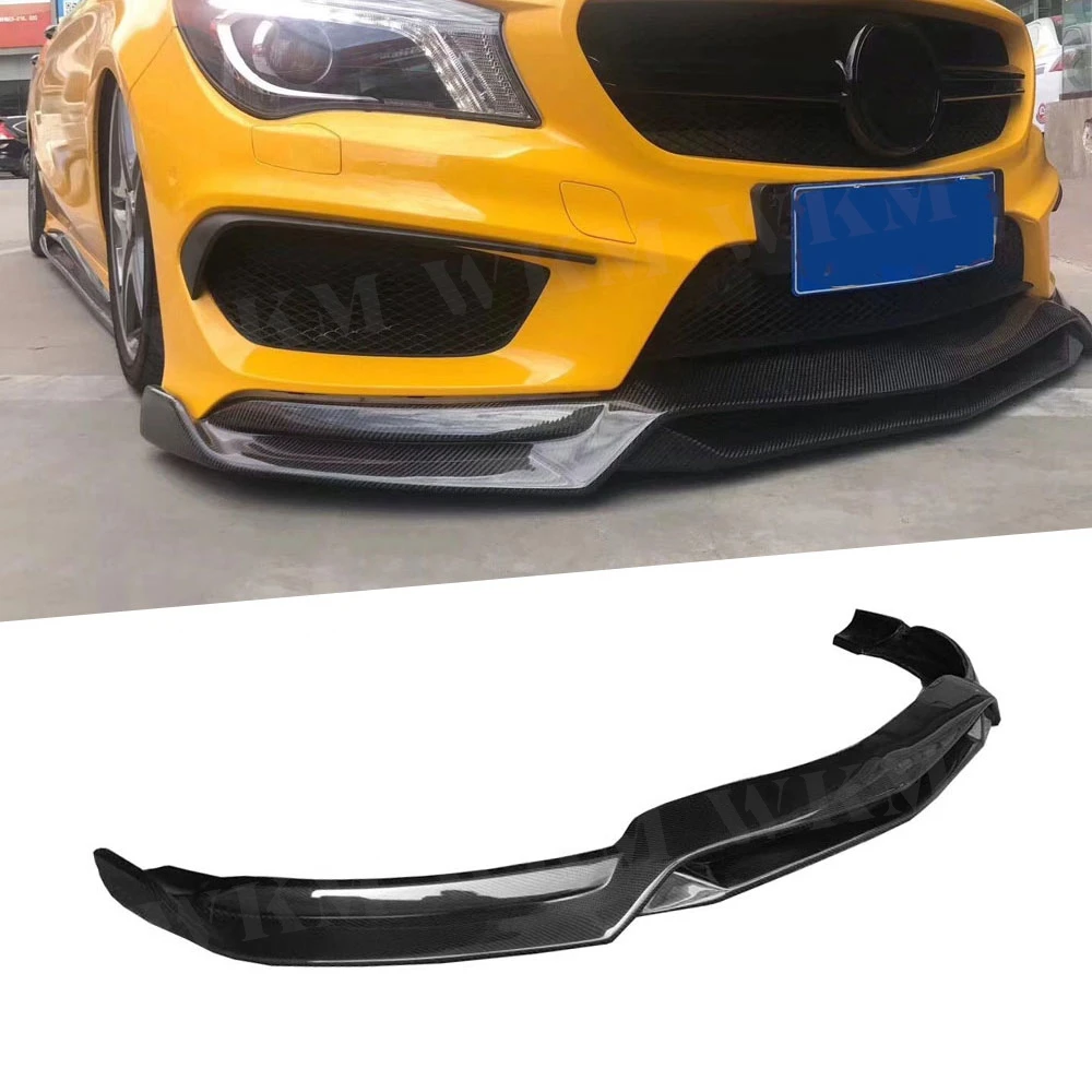 Carbon Fiber Front Lip Bumper Spoiler Splitter For Mercedes Benz CLA Class W117 CLA180 CLA200 CLA250 CLA45 AMG R1 Style FRP