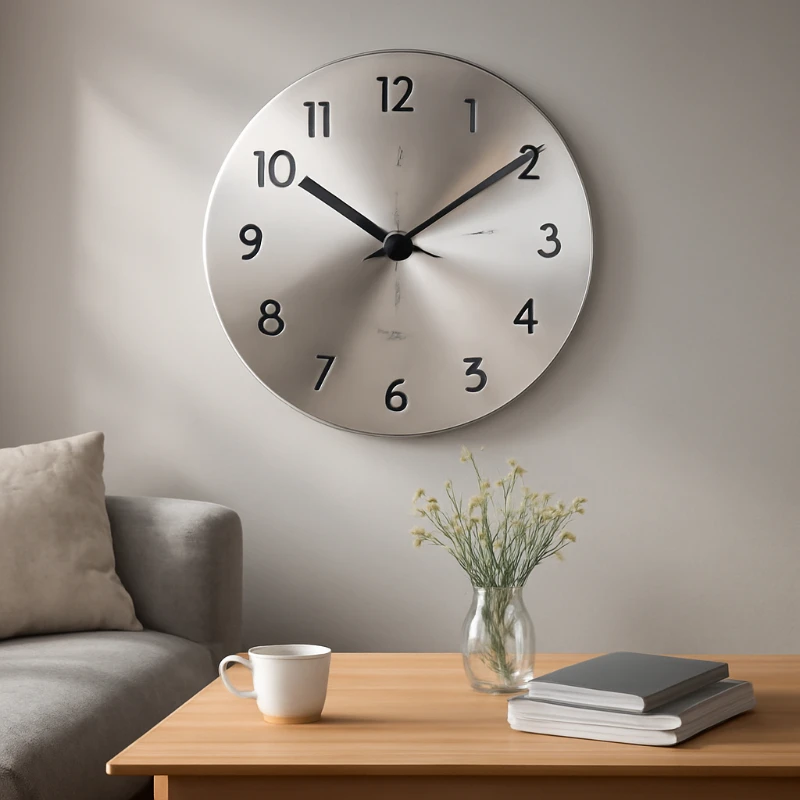 

Scandinavian Stainless Steel Wall Clock Luxury Silent Round Modern Decor Minimalist Timepiece for Living Room Bedroom