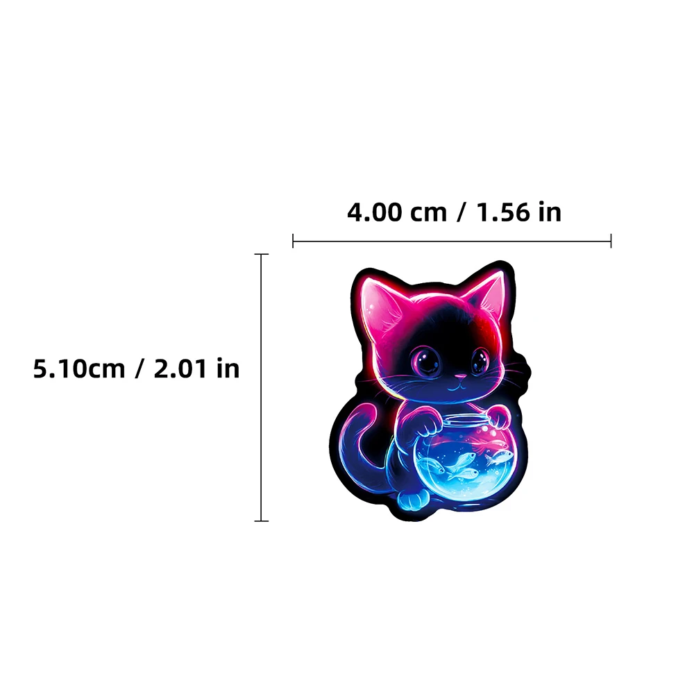 10/30/50 Uds lindo gato de neón pegatinas de grafiti Kawaii pegatina de gatito de dibujos animados DIY maleta teléfono portátil calcomanías creativas juguete para niños