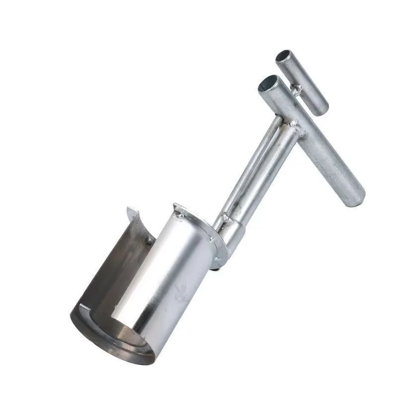Digging Seedlings Artifact Agricultural Puncher Planting in Greenhouse Handheld Garden Barrel Transplanter Stainless Steel