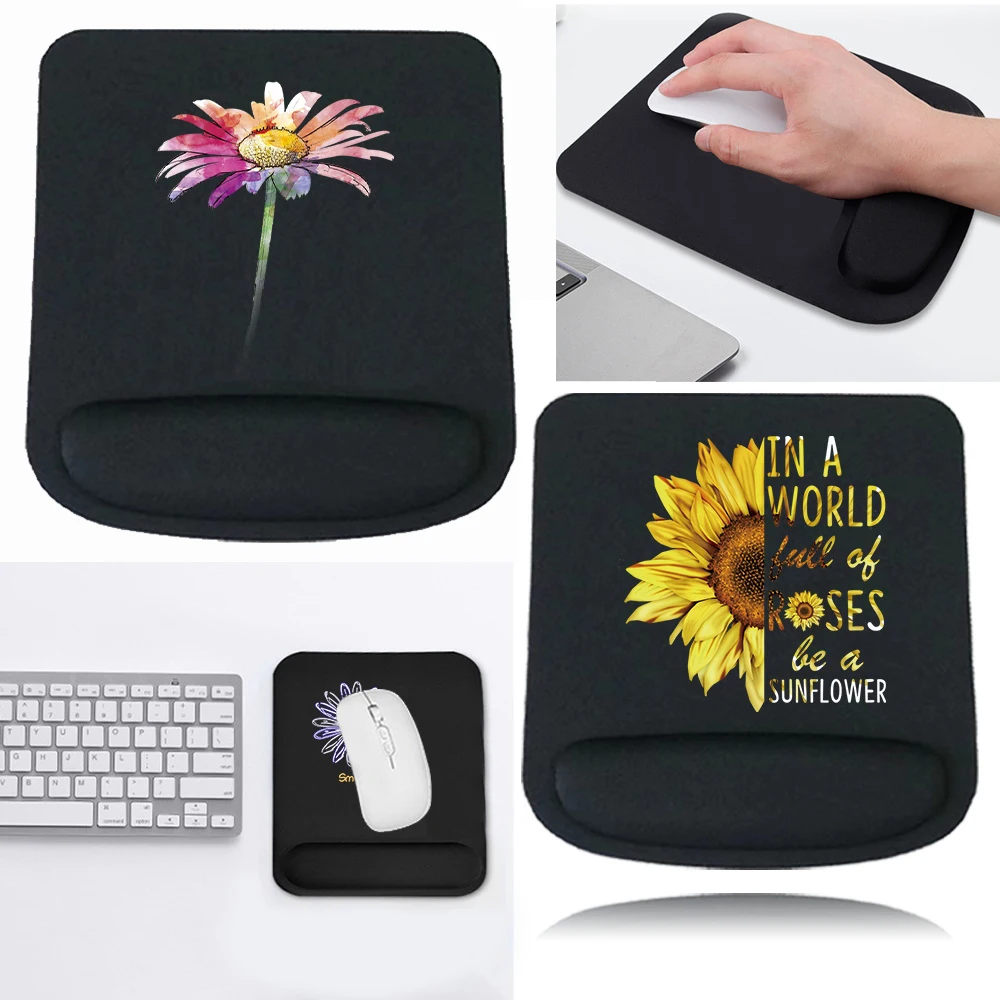 Wrist Guard Mouse Pad Relieves Hand Fatigue Daisy Pattern Series Supports Wrist Support for Laptop Computer Office Accessories