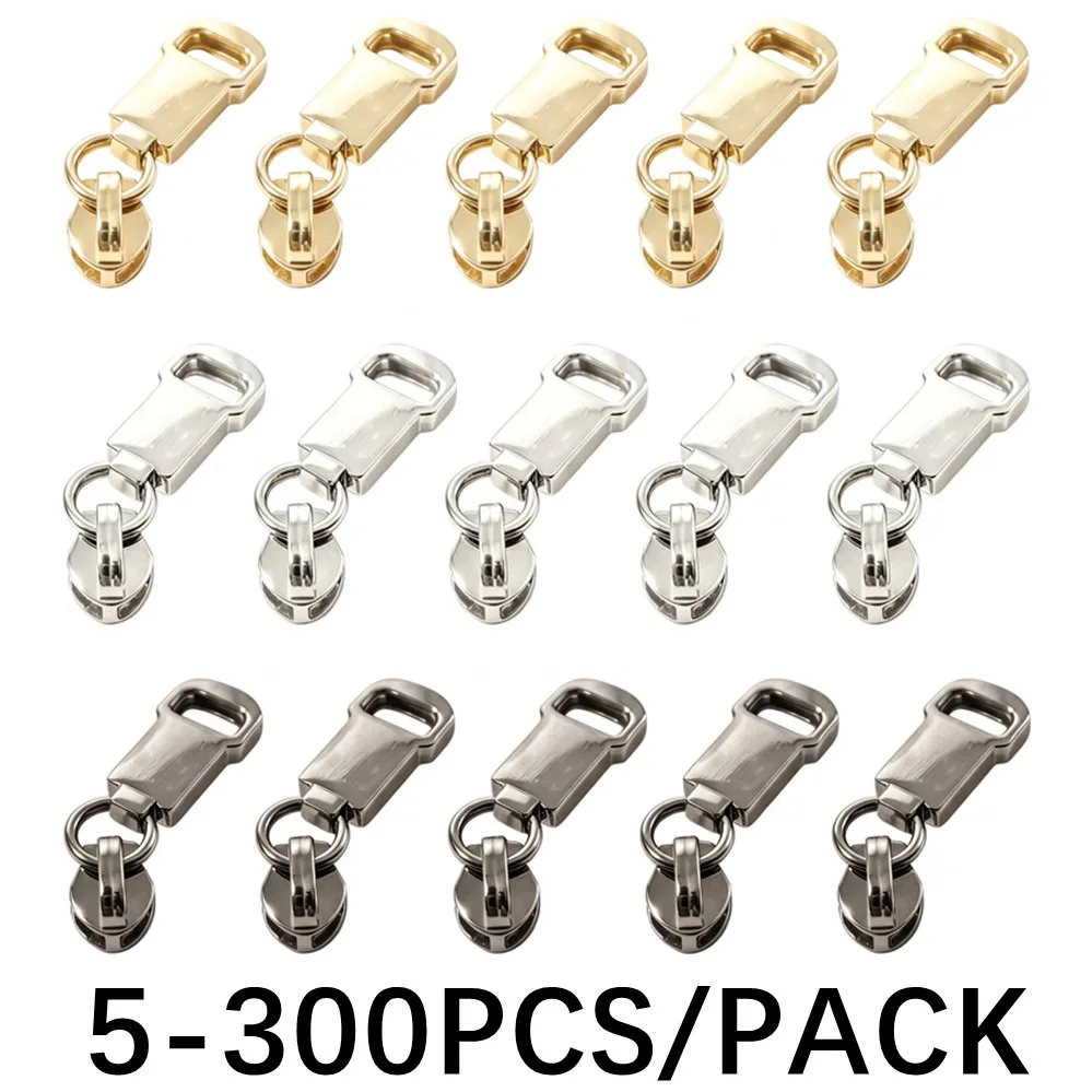 300/200/5 Pcs 3# Nylon Zipper Pull Head Bag Wallet Sewing Zippers Slider Clothes Decor Zip Cursor Ziper Accessories WHOLESALE