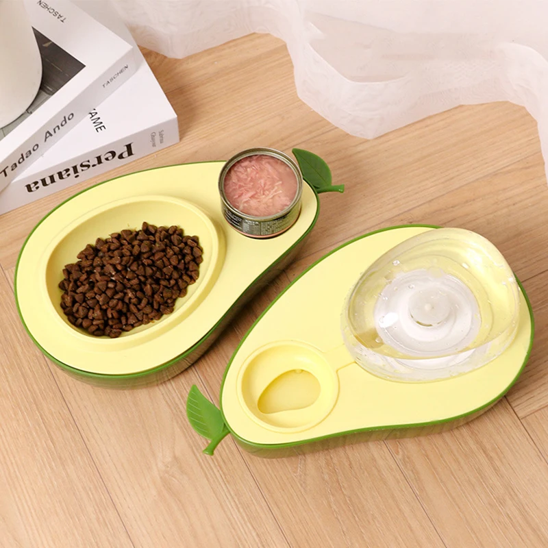 Dog Automatic Feeders Water Bottle Avocado Shape Cat Bowl Feeding and Drinking Dog Water Dispenser Pet Supplies