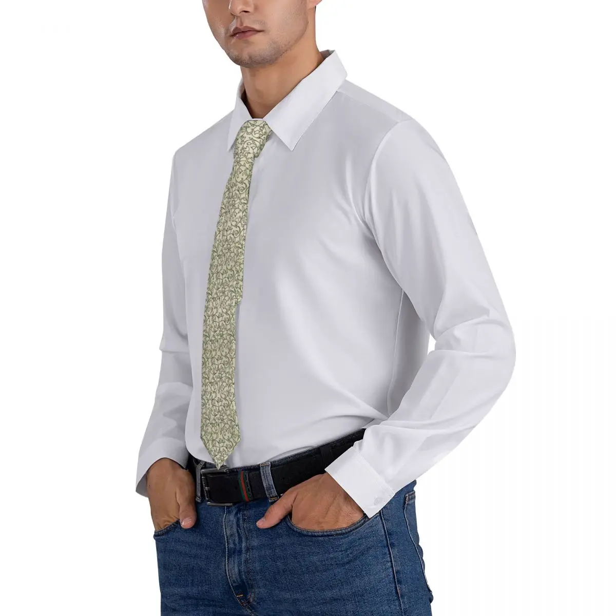 Corbata con patrón Floral para hombre, corbatas de cuello Vintage, corbata de cuello fresca, patrón de corbata de uso diario, accesorios de corbata de calidad